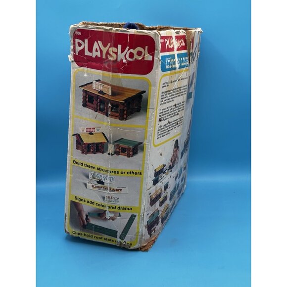 Vintage 1978 Playskool Lincoln Logs Set Sheriff Restaurant Saloon INCOMPLETE - Picture 4 of 12